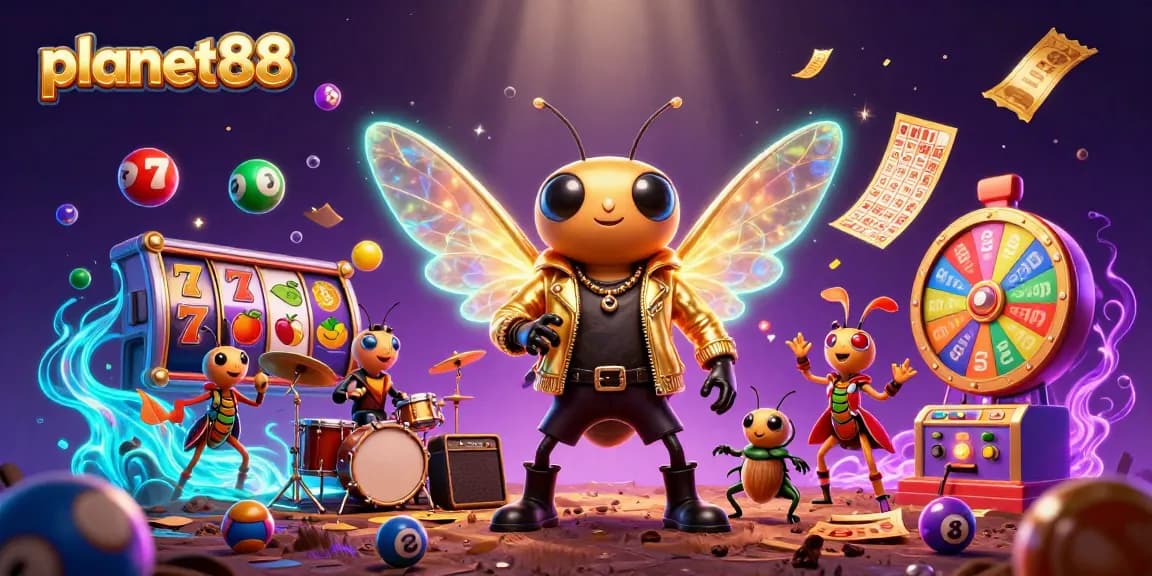 Experience exciting wins with planet88, featuring vibrant slot reels and lively characters!