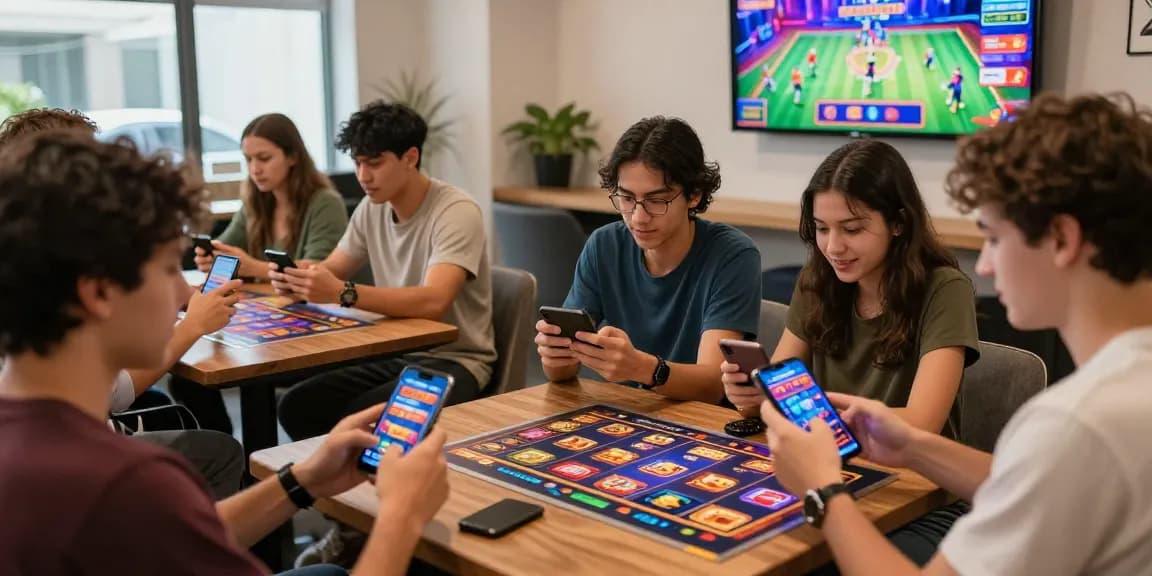 Engaged players using slot88 apk in a lively online casino atmosphere.