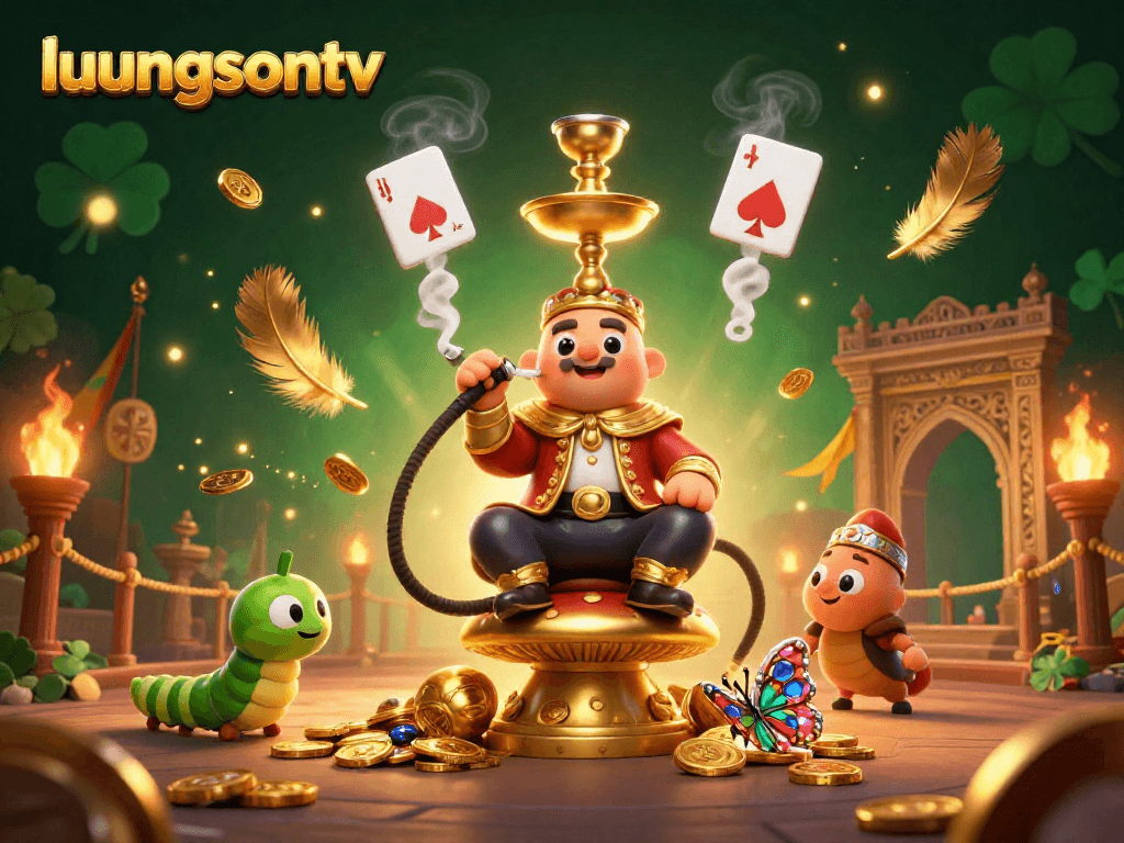 Experience immersive gambling action with luongsontv featuring a vibrant 3D scene filled with games and character interaction.