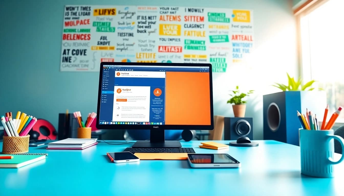 Crafting a hubspot marketing email in a vibrant digital workspace with organized details.