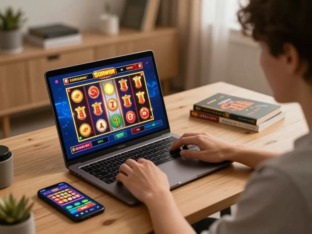Engaging gameplay on Sunwin's online casino platform showcasing a colorful slot game.