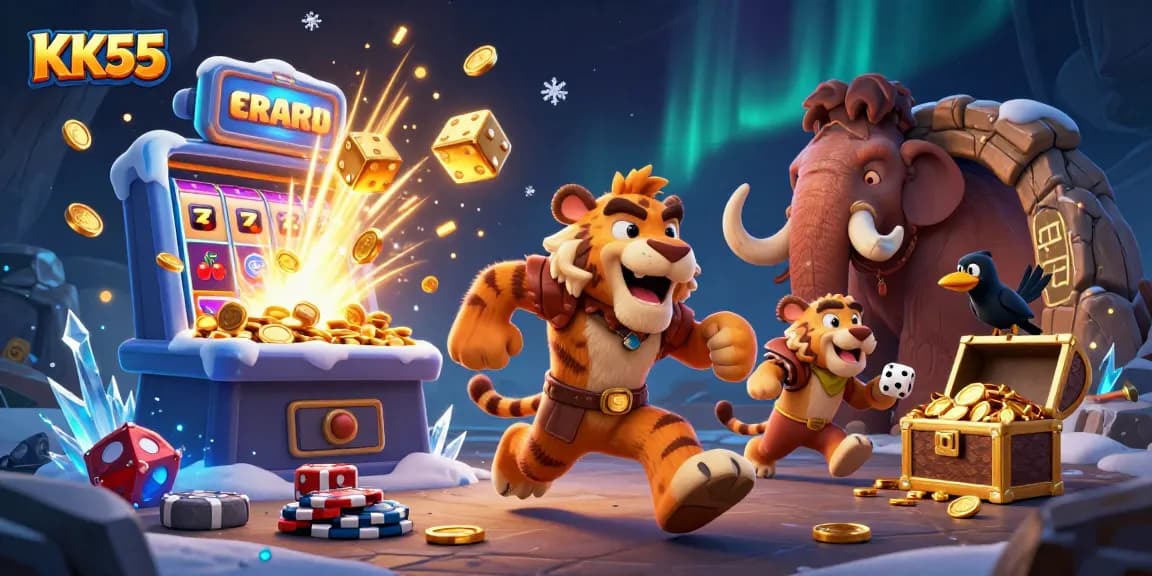 Experience high-stakes fun with KK55 at a prehistoric casino bursting with excitement!