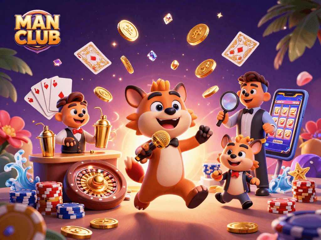 Join the laugh fest at MAN CLUB, where hyenas and golden opportunities meet in a vibrant casino atmosphere.
