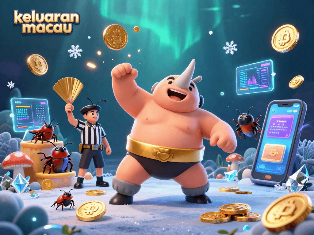 Experience keluaran macau with a colorful 3D casino illustration featuring vibrant characters and gaming elements.