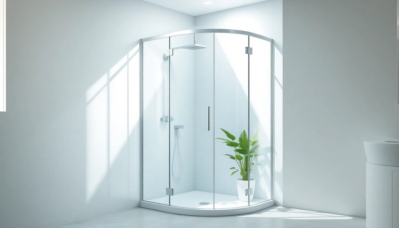 Moderne duschkabine 80x80 eckeinstieg mit eleganten Designs in einem hellen Badezimmer zeigen.