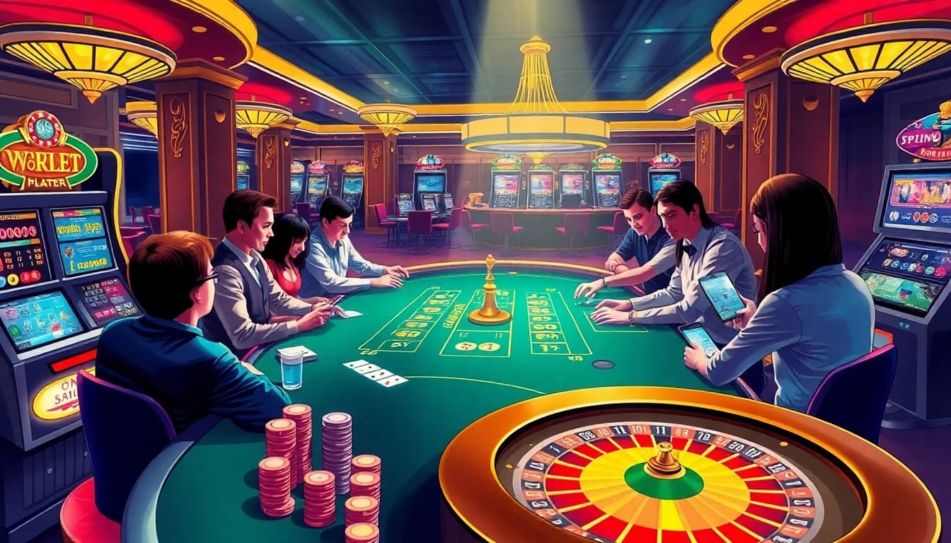 Sbobet link alternatif enhances winning excitement at a luxury casino gaming table.