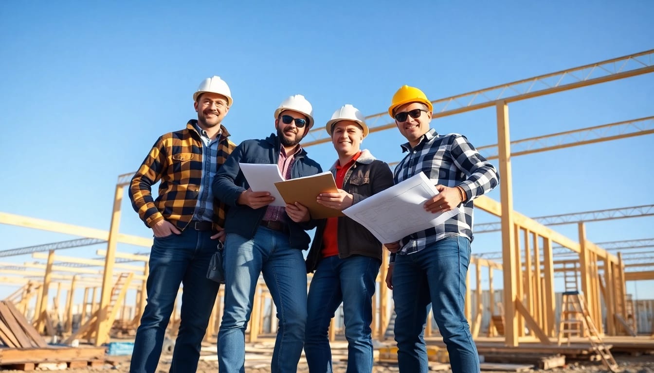 New Jersey General Contractor team actively collaborating on a construction site.