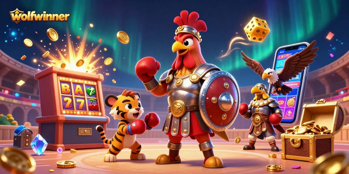 wolfwinner brings excitement to life with a lively 3D casino scene featuring dynamic characters and vibrant elements