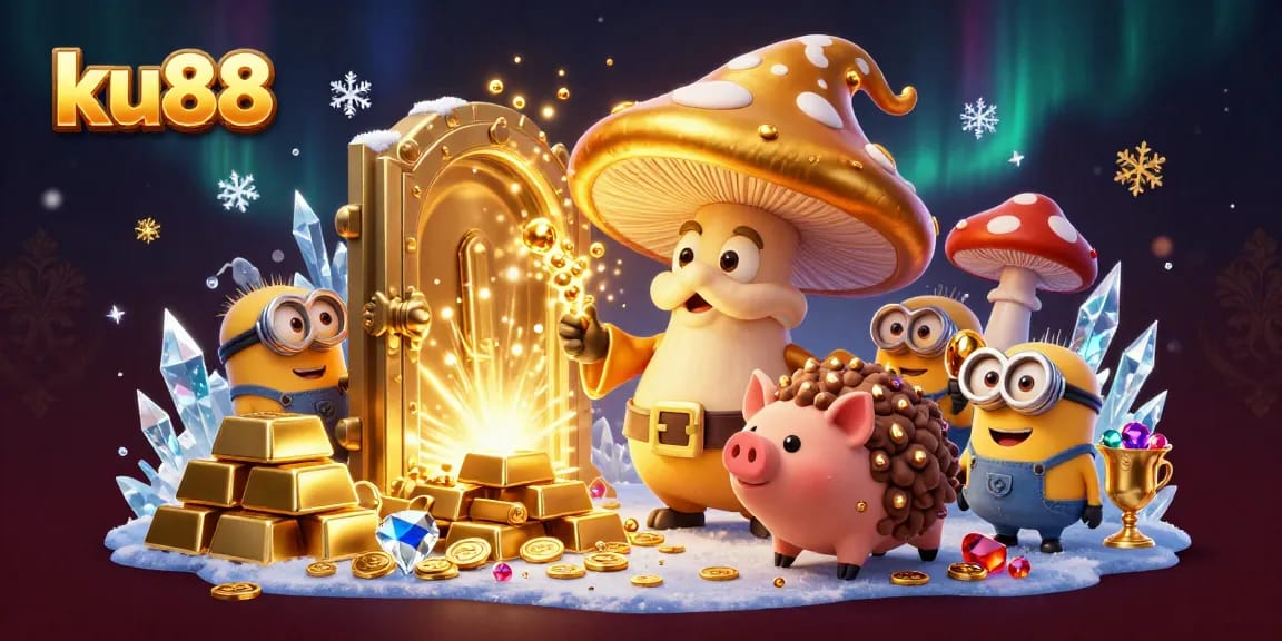 ku88 magic transforms treasures in a vibrant casino scene with gold and jewels.
