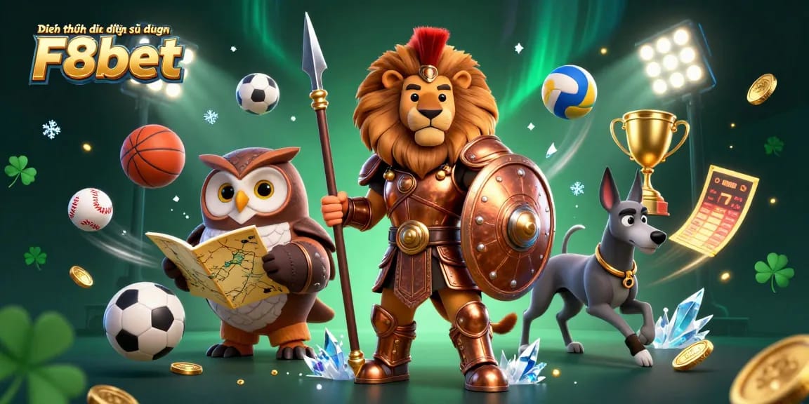 Engage in exciting betting with Điều khoản điều kiện sử dụng F8bet, featuring a dynamic 3D scene.