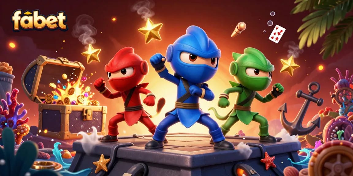 Engage with fabet and win as ninja chameleons battle for treasures in an exciting casino scene.