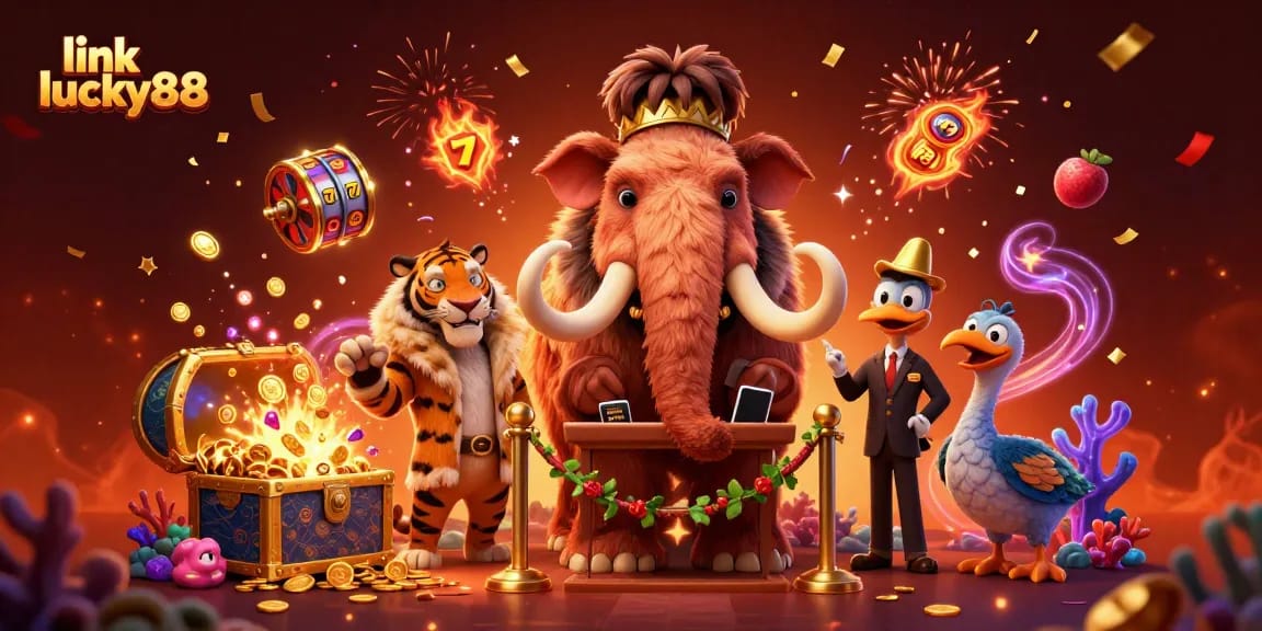 Experience link lucky88 with vibrant casino action featuring a woolly mammoth bouncer and treasure-filled underwater elements.