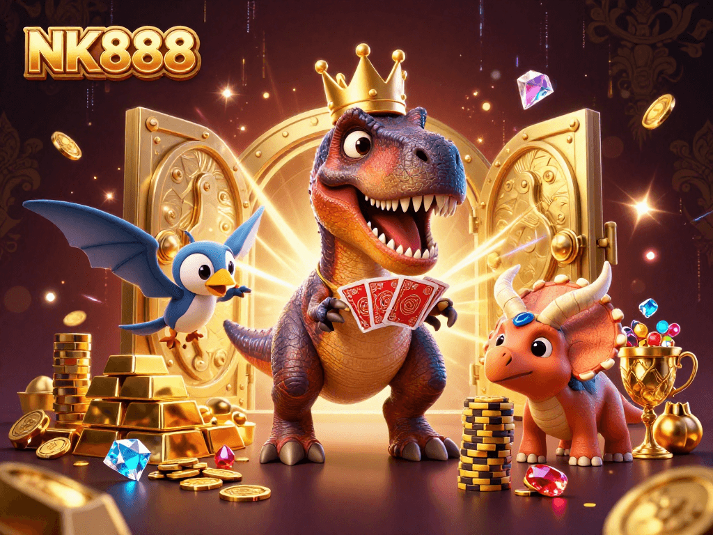 Experience thrilling gameplay with NK888 in a captivating 3D casino scene featuring enchanting characters.