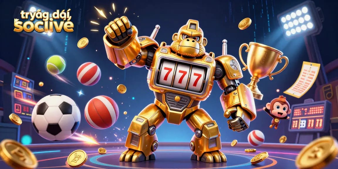 Place bets and win big with trực tiếp bóng đá socolive in this dynamic casino illustration showcasing sports elements.