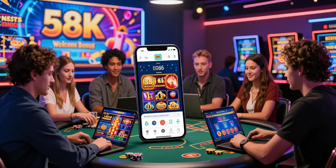 Engaging KO66 online casino scene showcasing players enjoying vibrant games and welcome bonuses.
