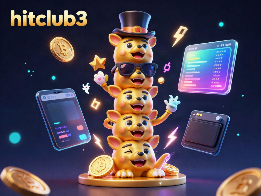 Explore exciting casino rewards at hitclub3 with the golden totem and vibrant crypto coins.
