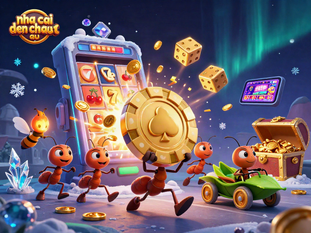 Khi chơi nai ca den tu chau au, những chú kiến tham gia vào cuộc phiêu lưu cá cược cùng một chiếc chip poker khổng lồ.