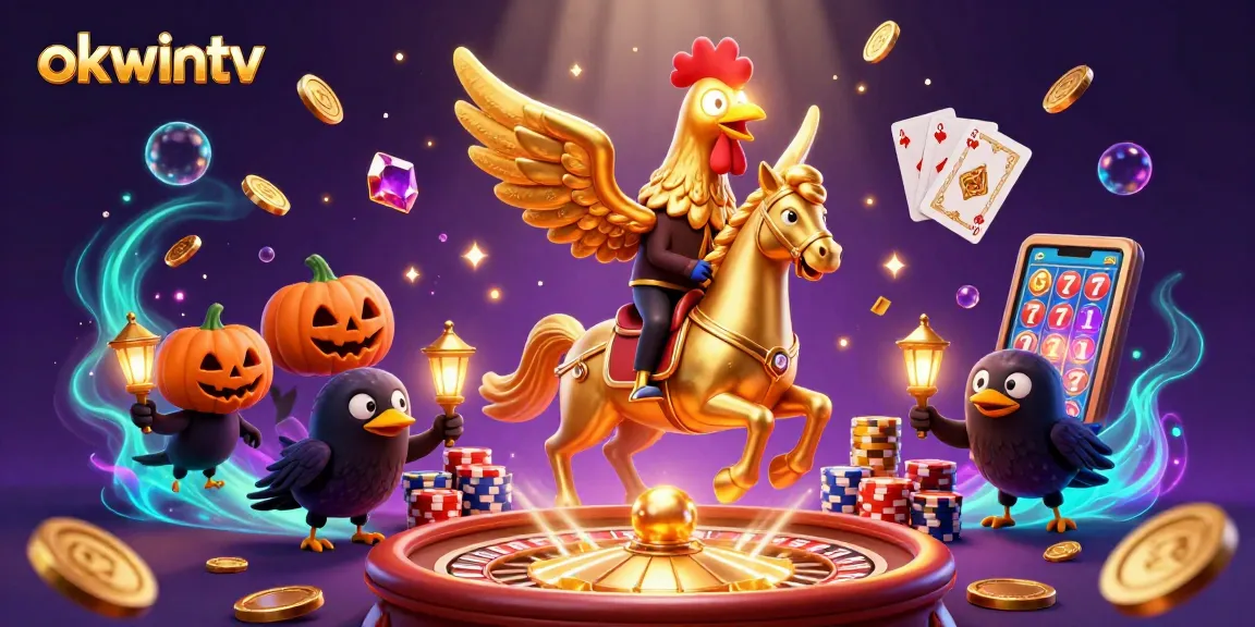 Win big with okwintv at this vibrant midnight casino featuring golden treasures and dynamic characters.