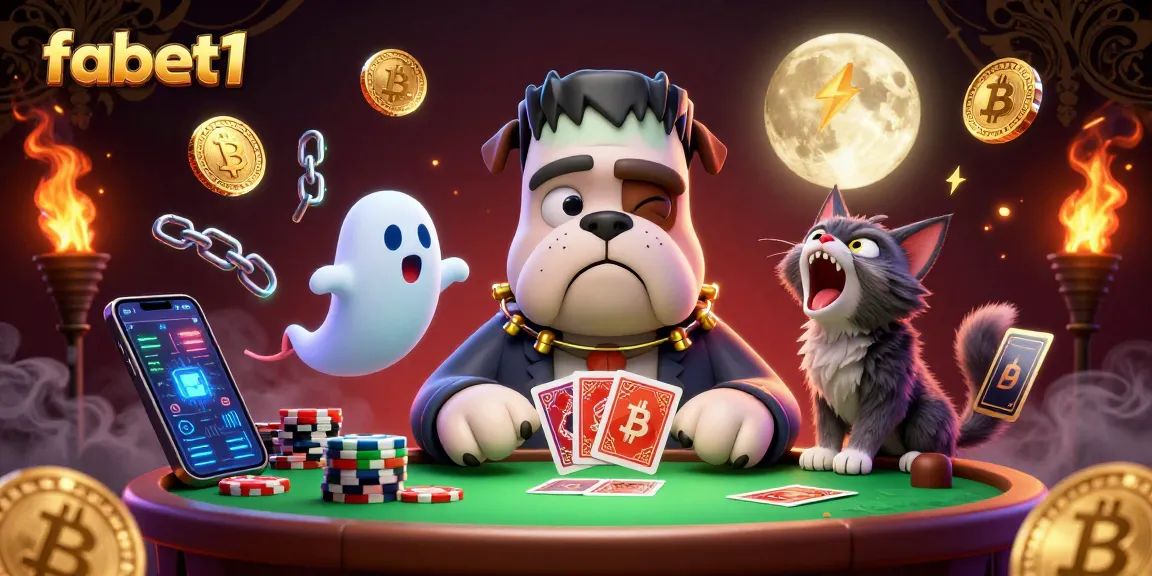 Bet on fabet1 with a spirited scene featuring captivating characters and crypto elements.