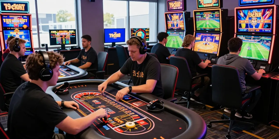 Engaged players enjoying various games at 79club's online gaming platform, showcasing vibrant game modes and lively atmosphere.