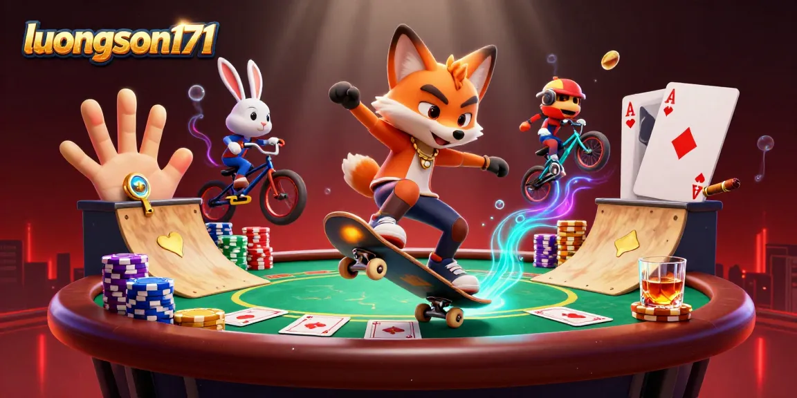 Experience thrilling action at luongson171 with a vibrant 3D scene featuring charismatic characters and rich casino elements.
