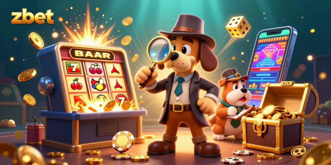 Experience exhilarating zbet gaming with a detective uncovering hidden treasures in this vibrant scene.