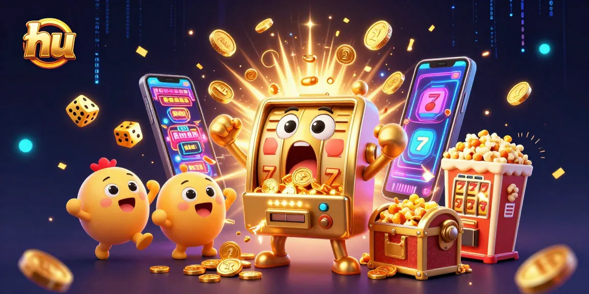 hu slot machine hits jackpot while smaller machines cheer, showcasing casino excitement and rewards