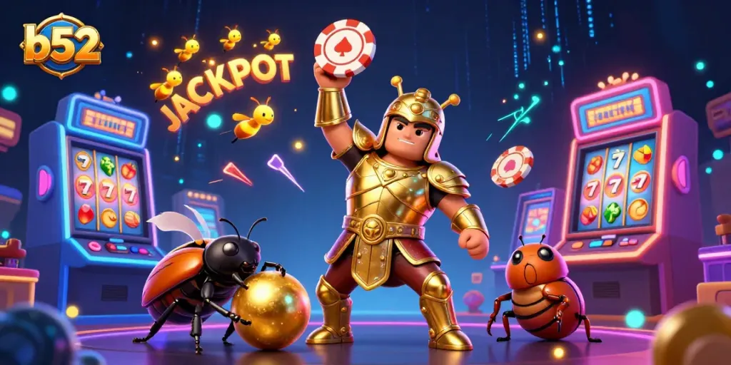 Engage with b52 casino action featuring cartoon characters in a vibrant jackpot scene.