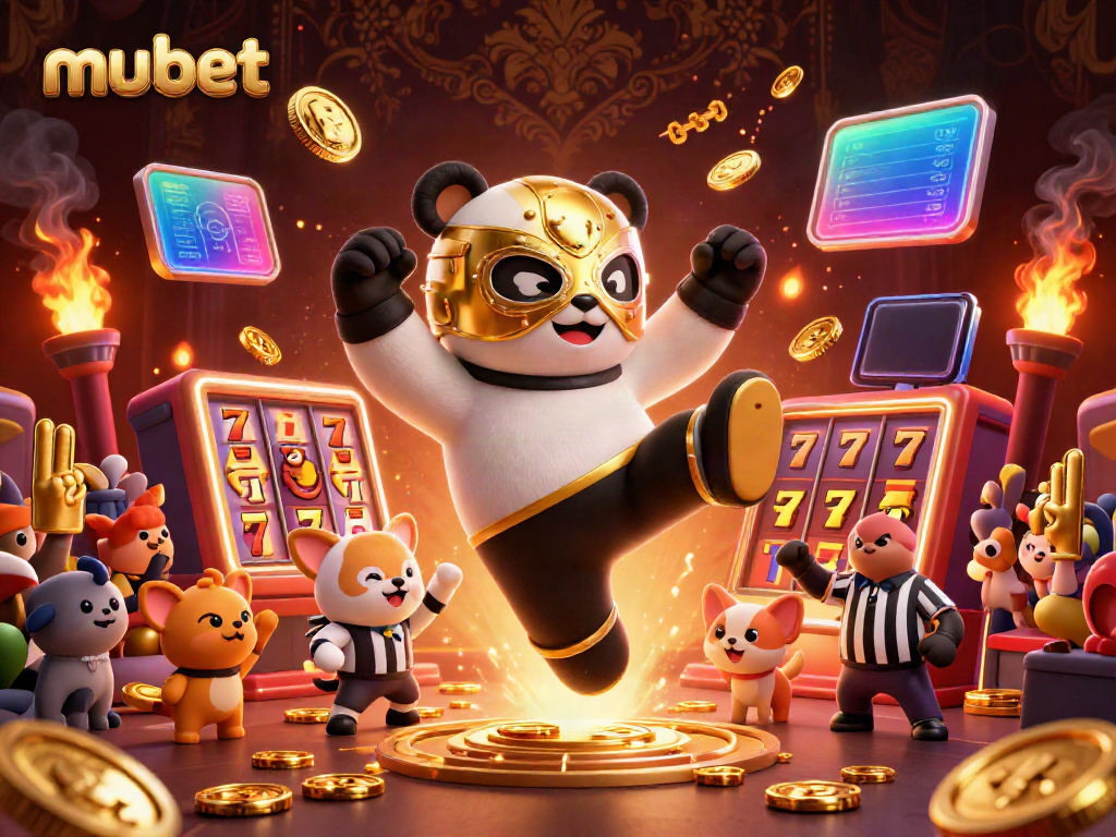 Engage in thrilling casino gameplay with mubet in this exciting digital scene featuring animated slot action.