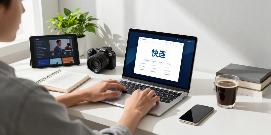 快连用户在现代家庭办公室中享受无缝的互联网连接。