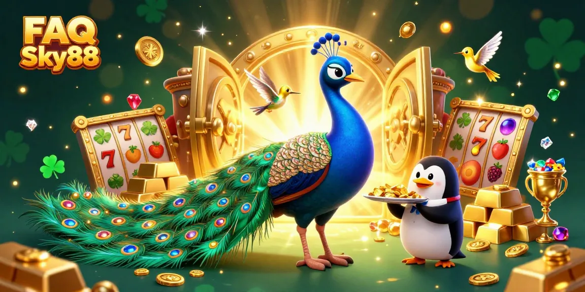 Engage with FAQ Sky88 while discovering vibrant gambling riches and characters in a lively casino scene.