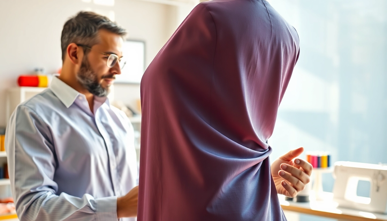 Ontdek viscose textuur in een naaiatelier met levendige kleuren en natuurlijke belichting.