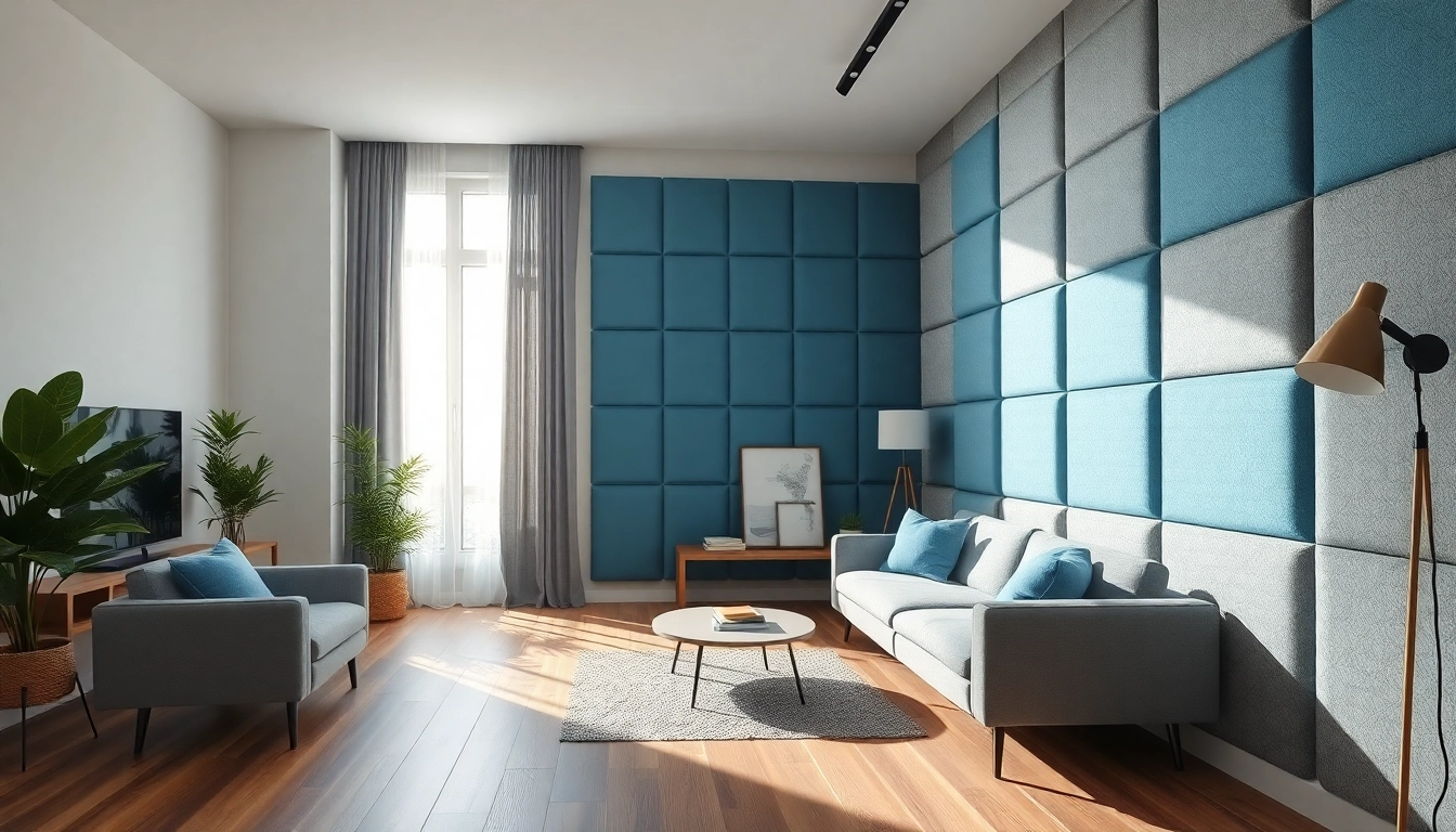 Soundproofing installation enhances residential comfort and acoustic style in a cozy room.
