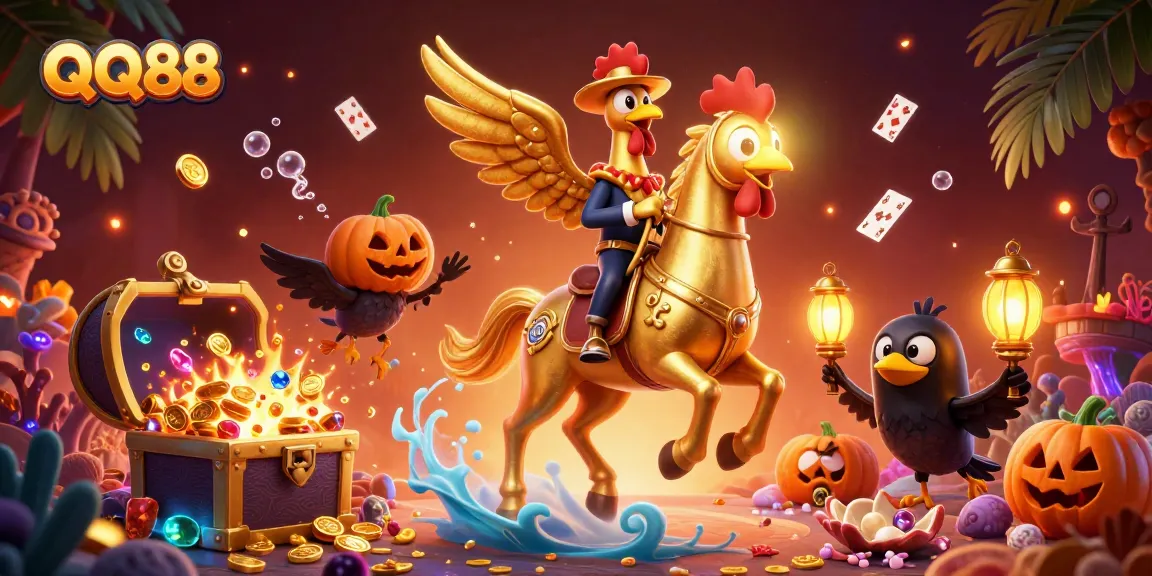 Experience thrilling QQ88 gaming adventures with colorful characters in a vibrant casino.