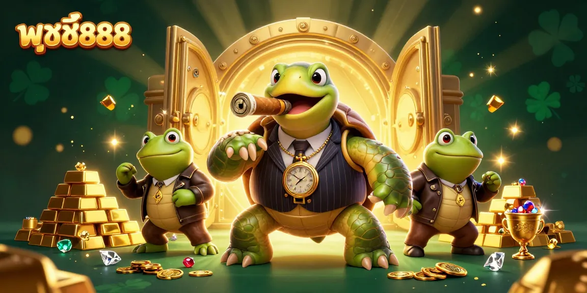 Play slots with excitement at พุซซี่888, featuring a vibrant casino scene with thrilling characters.