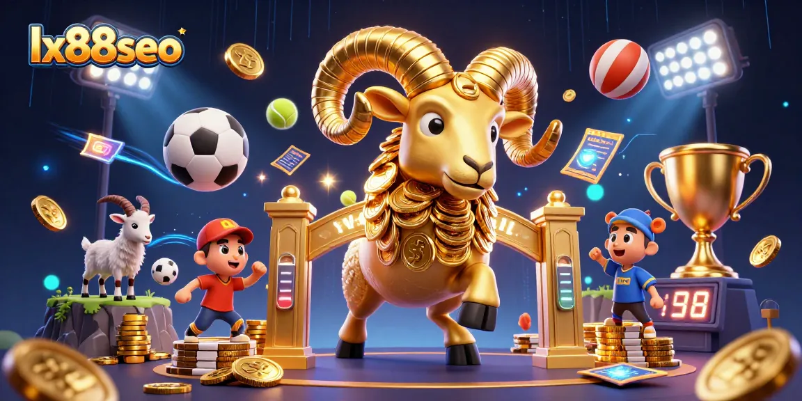 Experience the thrill with lx88seo as the golden ram charges through a dynamic casino scene.