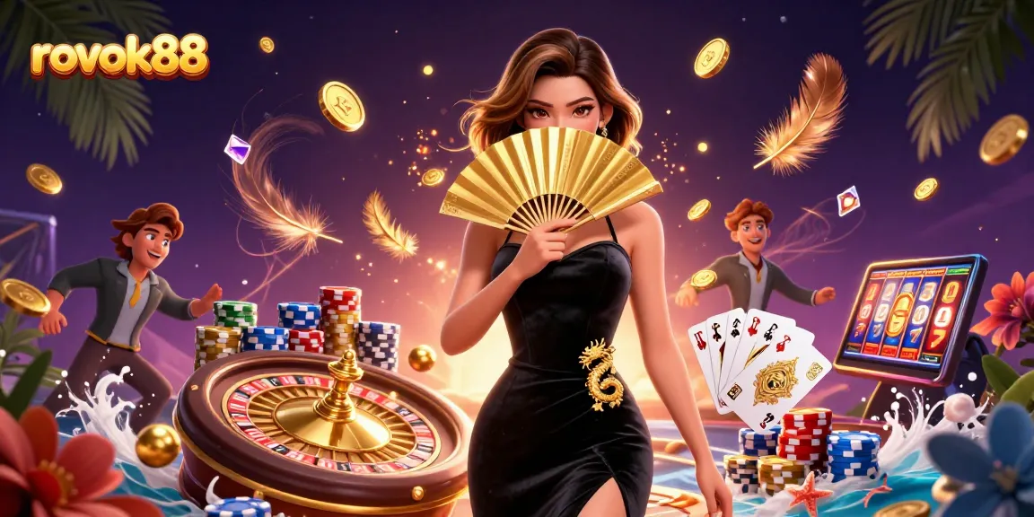 Experience the thrilling world of rokok88 with stunning visuals of a casino scene featuring rich game elements.