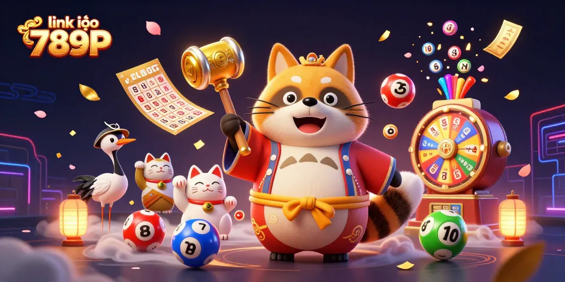 Experience link vào 789P with a dynamic illustration of a cheerful tanuki and vibrant gaming elements.