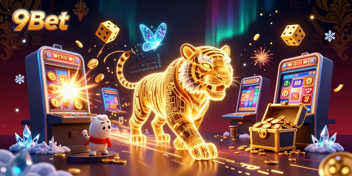 Join the excitement at 9Bet with vibrant graphics highlighting a digital casino landscape.