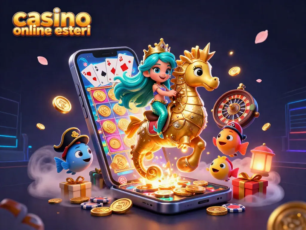 Giocando nei migliori casinò online esteri con la principessa sirena e il cavalluccio marino.