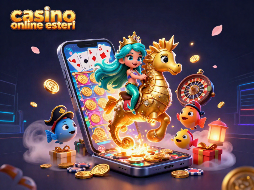 Giocando nei migliori casinò online esteri con la principessa sirena e il cavalluccio marino.