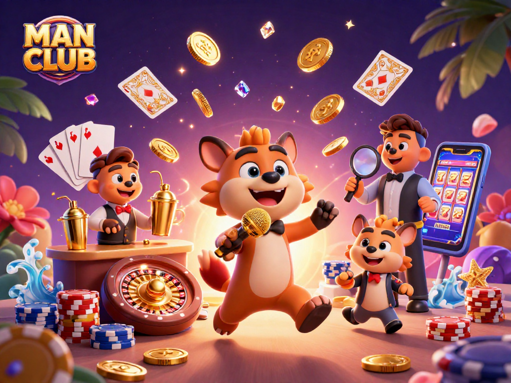 Join the laugh fest at MAN CLUB, where hyenas and golden opportunities meet in a vibrant casino atmosphere.