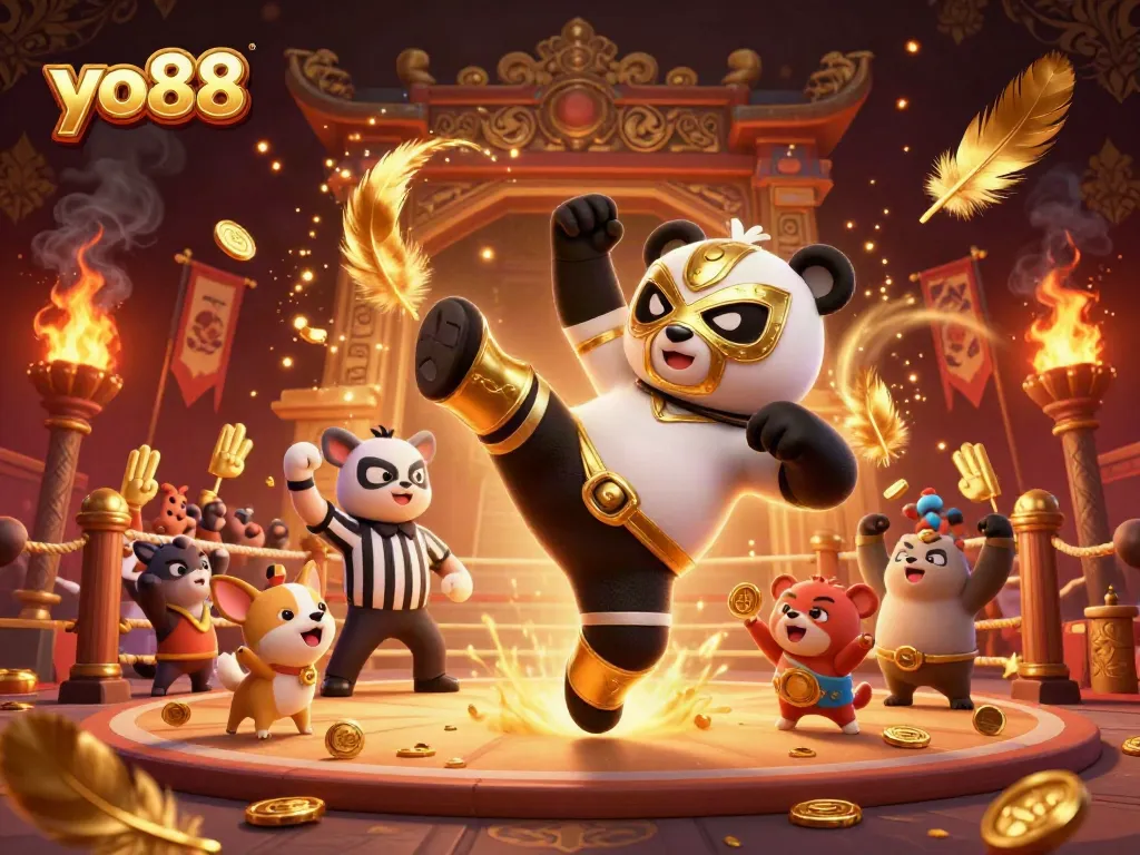 Engage with yo88 by placing bets in thrilling matches featuring vibrant panda wrestlers and cheering animal fans.