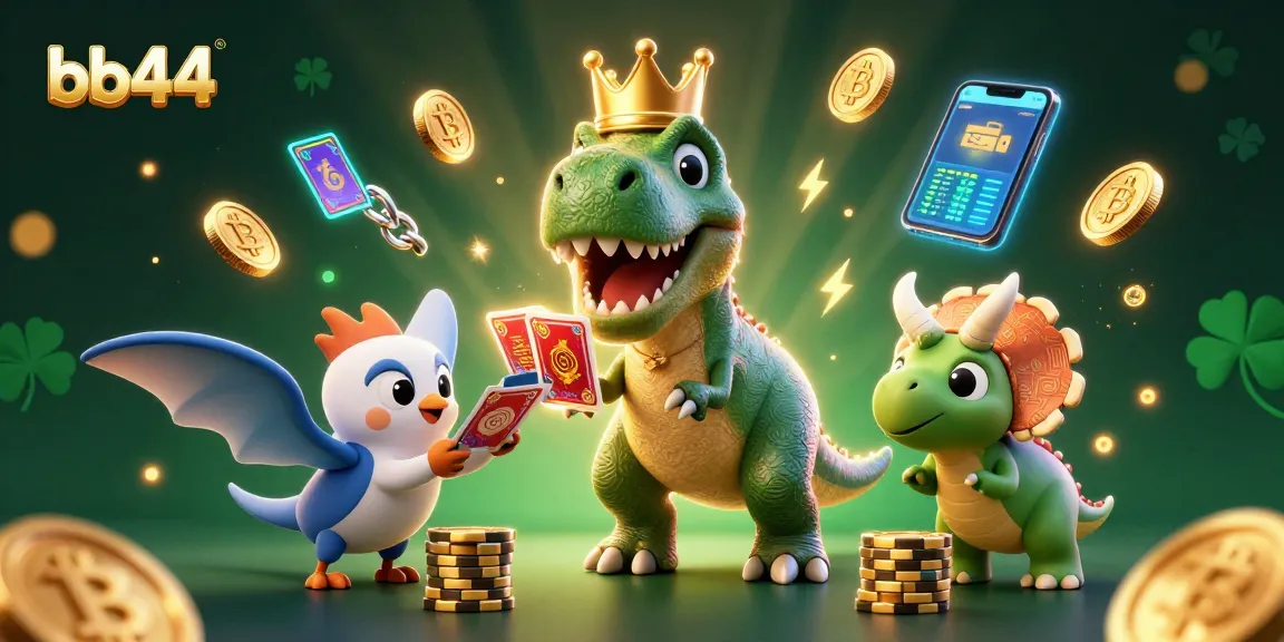 Engage with bb44's vibrant casino magic featuring vibrant T-Rex, pterodactyl, and triceratops.