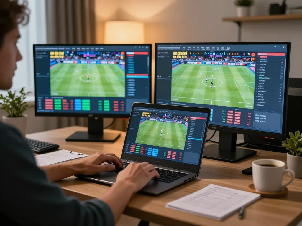 Engaged user placing bets on keonhacai8, showcasing an exciting sports betting setup.