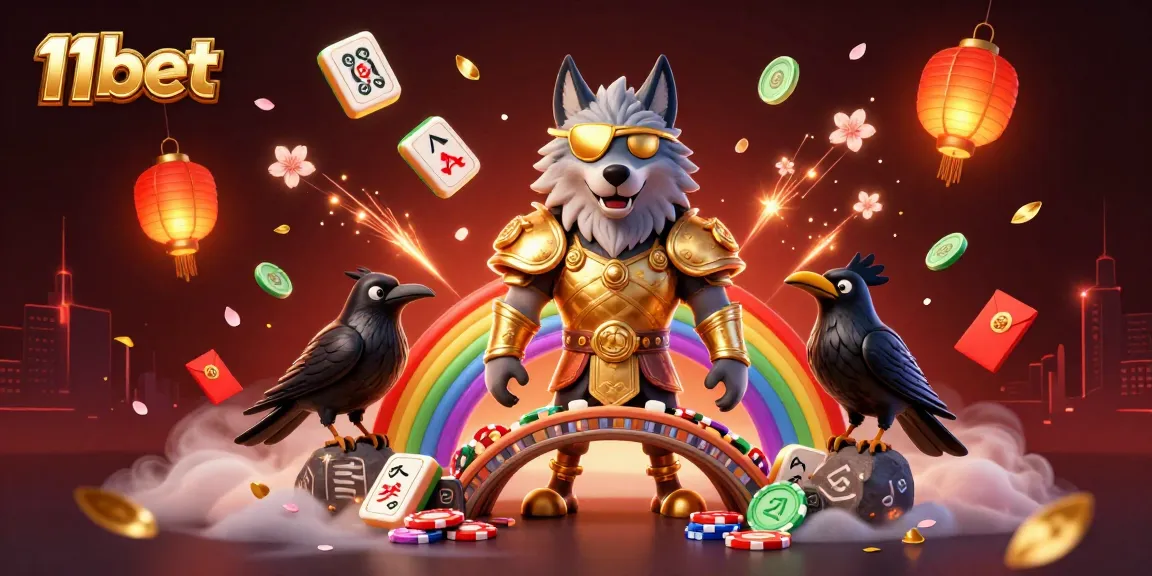 Experience thrilling gameplay at 11bet with Norse-inspired characters amidst a casino-themed illustration.