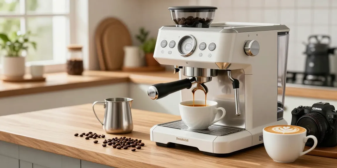 Barista using ROKOK88 espresso machine for brewing top-quality coffee