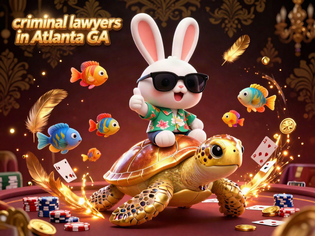 Engaging scene featuring criminal lawyers in Atlanta GA depicted as cartoon characters, engaging in poker with a vibrant, festive atmosphere.