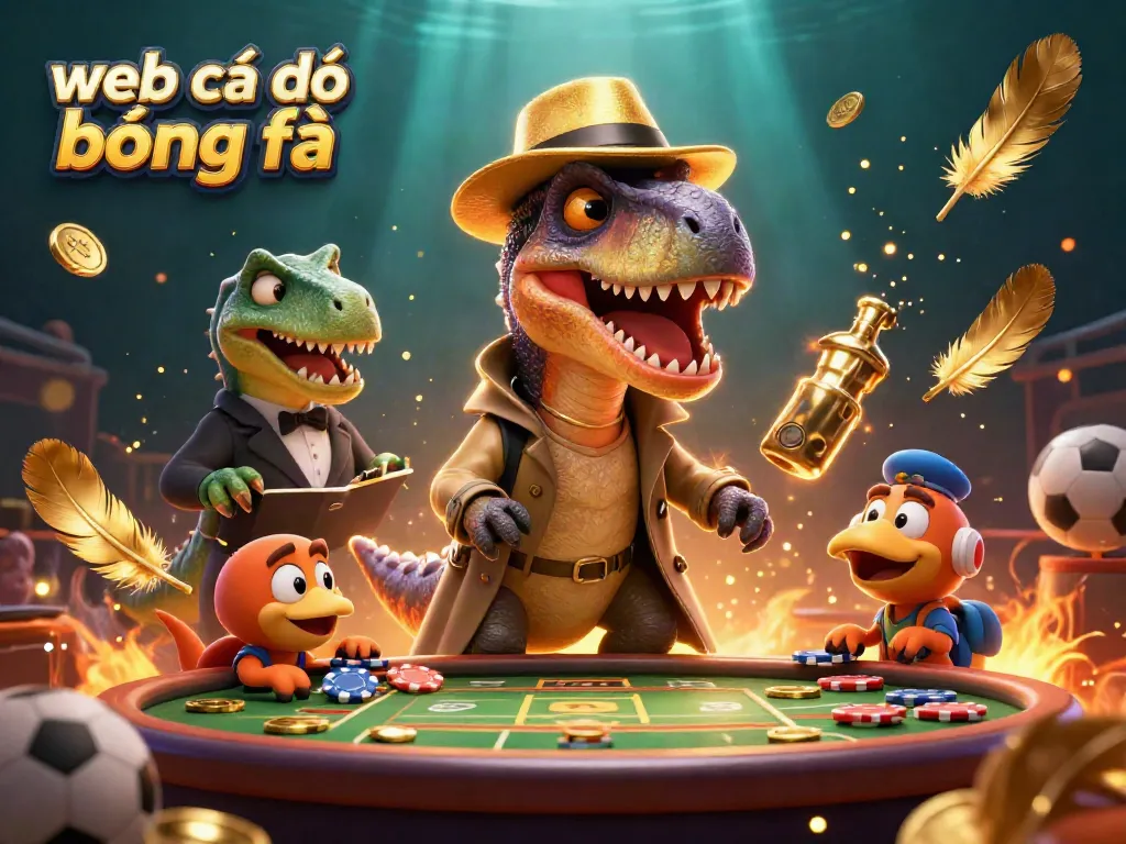 Cá cược thú vị trên web cá độ bóng đá với các nhân vật hoạt hình trong một khung cảnh sôi động.