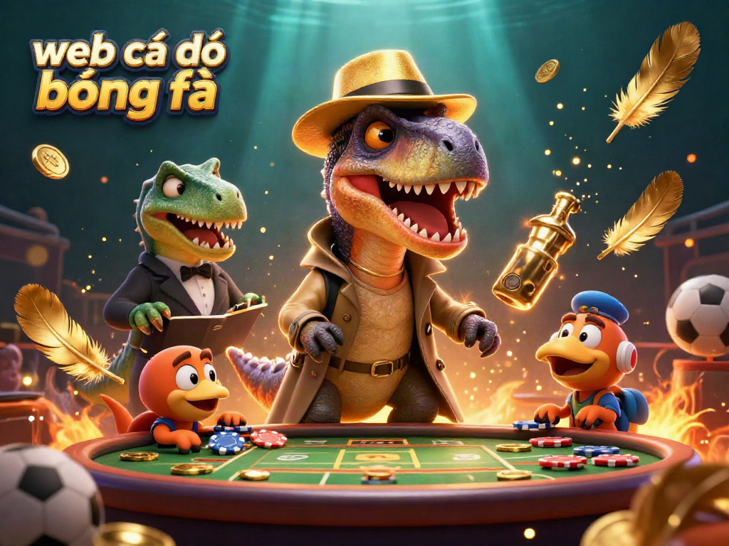 Cá cược thú vị trên web cá độ bóng đá với các nhân vật hoạt hình trong một khung cảnh sôi động.